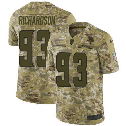 Nike Minnesota Vikings #93 Sheldon Richardson Camo Men's Stitched NFL Limited 2018 Salute To Service Jersey