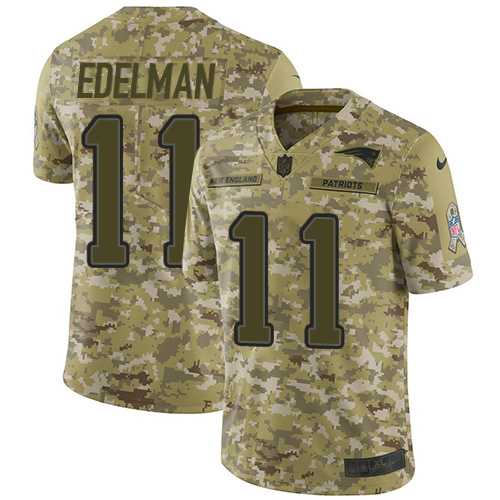 Nike New England Patriots #11 Julian Edelman Camo Men's Stitched NFL Limited 2018 Salute To Service Jersey