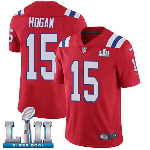 Nike New England Patriots #15 Chris Hogan Red Alternate Super Bowl LII Men's Stitched NFL Vapor Untouchable Limited Jersey