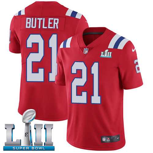 Nike New England Patriots #21 Malcolm Butler Red Alternate Super Bowl LII Men's Stitched NFL Vapor Untouchable Limited Jersey
