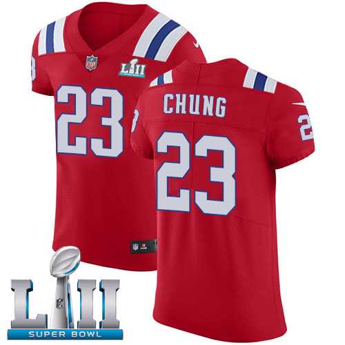 Nike New England Patriots #23 Patrick Chung Red Alternate Super Bowl LII Men's Stitched NFL Vapor Untouchable Elite Jersey