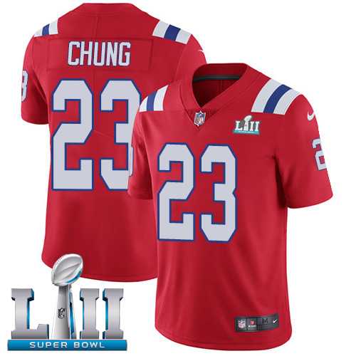 Nike New England Patriots #23 Patrick Chung Red Alternate Super Bowl LII Men's Stitched NFL Vapor Untouchable Limited Jersey