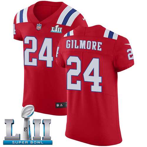 Nike New England Patriots #24 Stephon Gilmore Red Alternate Super Bowl LII Men's Stitched NFL Vapor Untouchable Elite Jersey