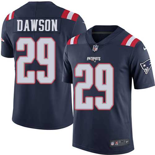 Nike New England Patriots #29 Duke Dawson Navy Blue Men's Stitched NFL Limited Rush Jersey
