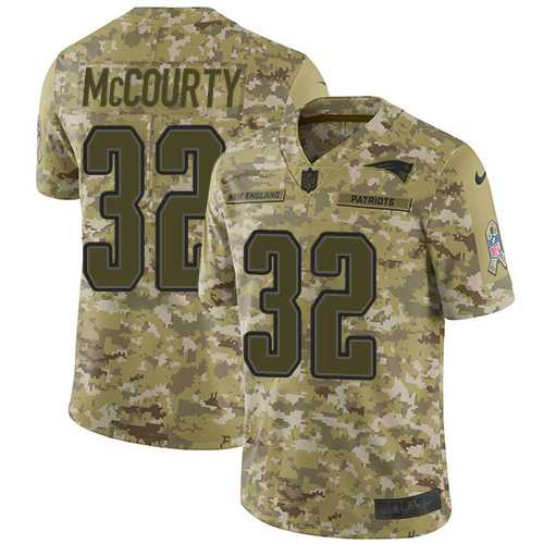 Nike New England Patriots #32 Devin McCourty Camo Men's Stitched NFL Limited 2018 Salute To Service Jersey