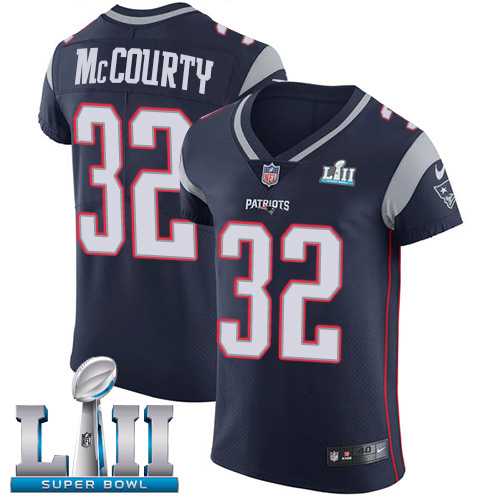 Nike New England Patriots #32 Devin McCourty Navy Blue Team Color Super Bowl LII Men's Stitched NFL Vapor Untouchable Elite Jersey