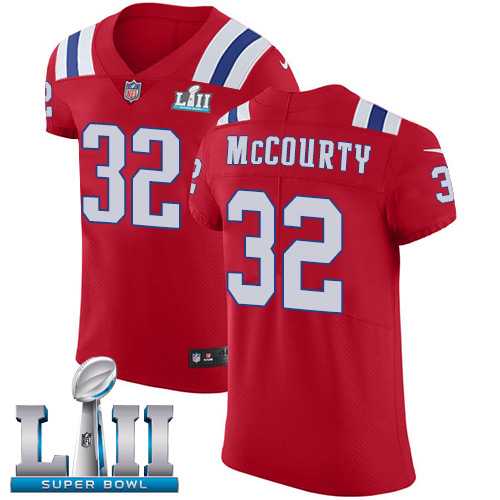 Nike New England Patriots #32 Devin McCourty Red Alternate Super Bowl LII Men's Stitched NFL Vapor Untouchable Elite Jersey