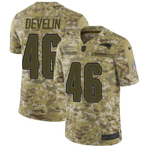Nike New England Patriots #46 James Develin Camo Men's Stitched NFL Limited 2018 Salute To Service Jersey