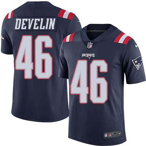 Nike New England Patriots #46 James Develin Navy Blue Men's Stitched NFL Limited Rush Jersey
