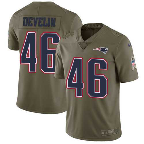 Nike New England Patriots #46 James Develin Olive Men's Stitched NFL Limited 2017 Salute To Service Jersey