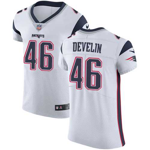 Nike New England Patriots #46 James Develin White Men's Stitched NFL Vapor Untouchable Elite Jersey