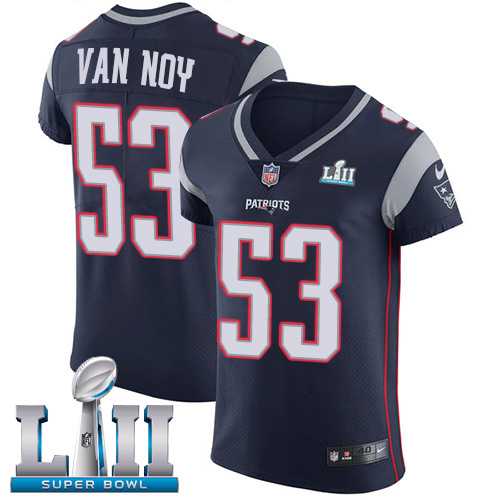 Nike New England Patriots #53 Kyle Van Noy Navy Blue Team Color Super Bowl LII Men's Stitched NFL Vapor Untouchable Elite Jersey