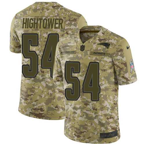 Nike New England Patriots #54 Dont'a Hightower Camo Men's Stitched NFL Limited 2018 Salute To Service Jersey