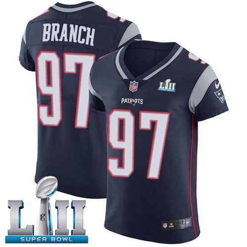 Nike New England Patriots #97 Alan Branch Navy Blue Team Color Super Bowl LII Men's Stitched NFL Vapor Untouchable Elite Jersey