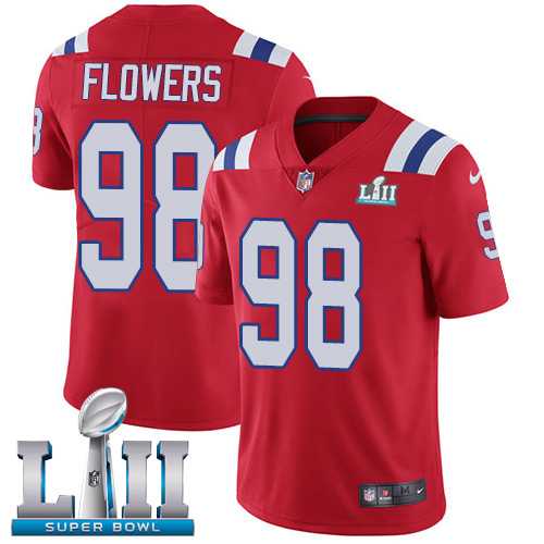 Nike New England Patriots #98 Trey Flowers Red Alternate Super Bowl LII Men's Stitched NFL Vapor Untouchable Limited Jersey