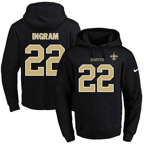 Nike New Orleans Saints #22 Mark Ingram II Black Name & Number Pullover NFL Hoodie