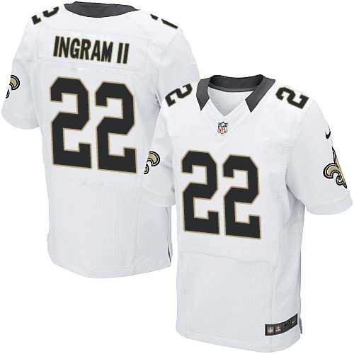 Nike New Orleans Saints #22 Mark Ingram II White Men's Stitched NFL Elite Jersey