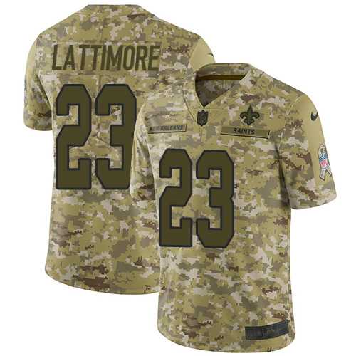Nike New Orleans Saints #23 Marshon Lattimore Camo Men's Stitched NFL Limited 2018 Salute To Service Jersey