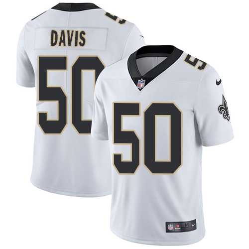 Nike New Orleans Saints #50 DeMario Davis White Men's Stitched NFL Vapor Untouchable Limited Jersey