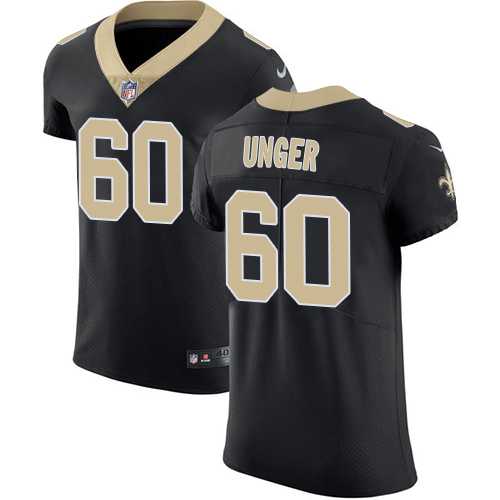 Nike New Orleans Saints #60 Max Unger Black Team Color Men's Stitched NFL Vapor Untouchable Elite Jersey