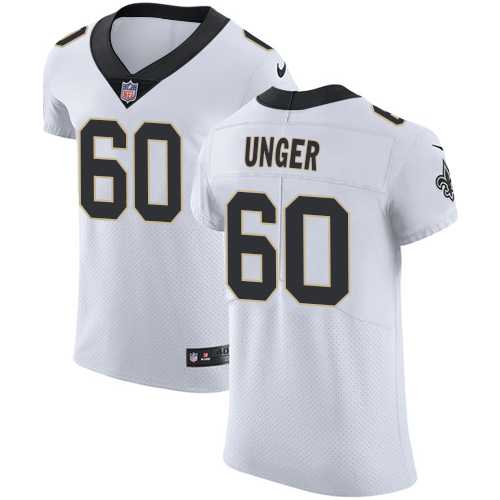 Nike New Orleans Saints #60 Max Unger White Men's Stitched NFL Vapor Untouchable Elite Jersey