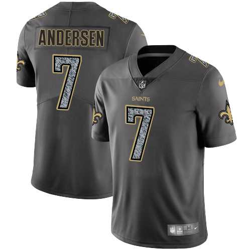 Nike New Orleans Saints #7 Morten Andersen Gray Static Men's NFL Vapor Untouchable Limited Jersey