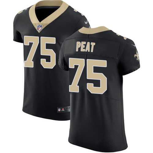 Nike New Orleans Saints #75 Andrus Peat Black Team Color Men's Stitched NFL Vapor Untouchable Elite Jersey