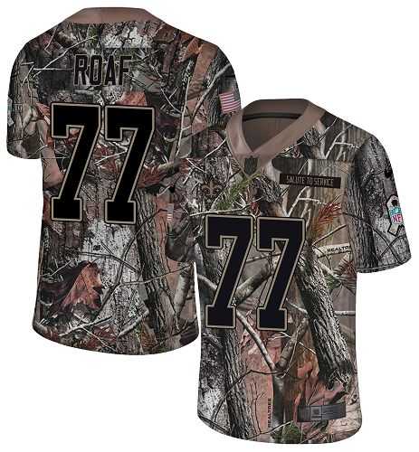 Nike New Orleans Saints #77 Willie Roaf Camo Men's Stitched NFL Limited Rush Realtree Jersey