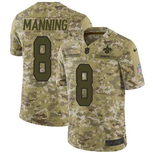 Nike New Orleans Saints #8 Archie Manning Camo Men's Stitched NFL Limited 2018 Salute To Service Jersey
