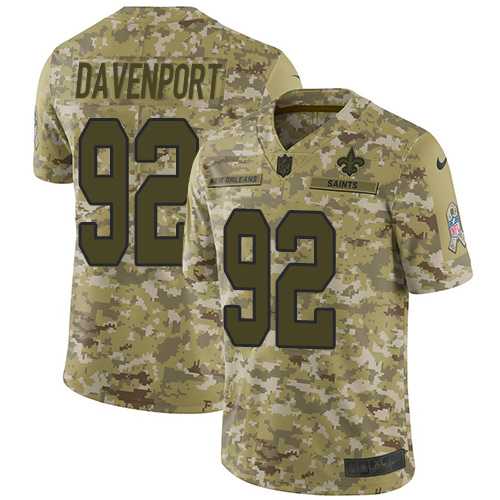Nike New Orleans Saints #92 Marcus Davenport Camo Men's Stitched NFL Limited 2018 Salute To Service Jersey