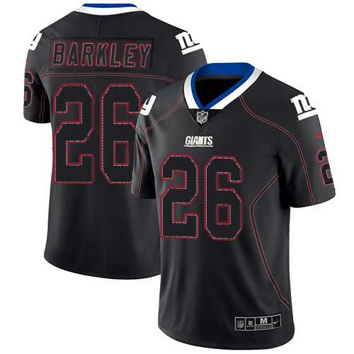 Nike New York Giants #26 Saquon Barkley Lights Out Black Men's Stitched NFL Limited Rush Jersey