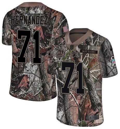 Nike New York Giants #71 Will Hernandez Camo Men's Stitched NFL Limited Rush Realtree Jersey