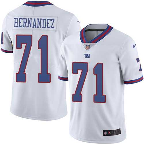 Nike New York Giants #71 Will Hernandez White Men's Stitched NFL Limited Rush Jersey