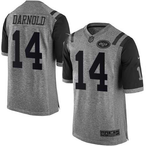 Nike New York Jets #14 Sam Darnold Gray Men's Stitched NFL Limited Gridiron Gray Jersey