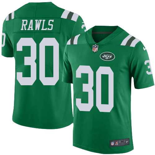 Nike New York Jets #30 Thomas Rawls Green Men's Stitched NFL Limited Rush Jersey