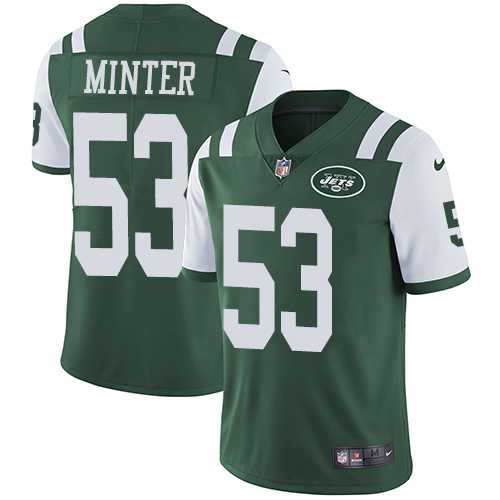 Nike New York Jets #53 Kevin Minter Green Team Color Men's Stitched NFL Vapor Untouchable Limited Jersey