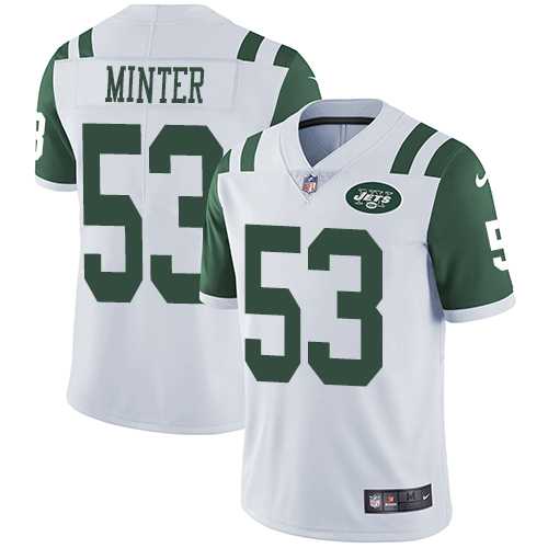 Nike New York Jets #53 Kevin Minter White Men's Stitched NFL Vapor Untouchable Limited Jersey