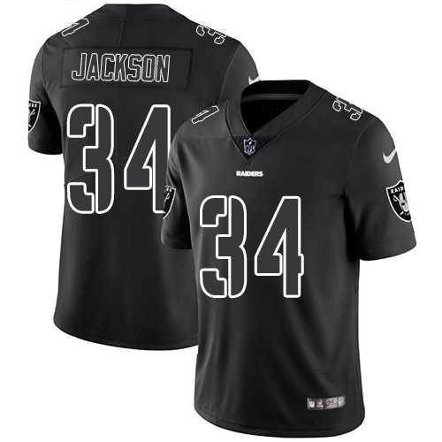 Nike Oakland Raiders #34 Bo Jackson Black Men's Stitched NFL Limited Rush Impact Jersey