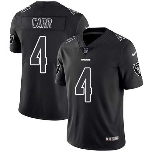 Nike Oakland Raiders #4 Derek Carr Black Men's Stitched NFL Limited Rush Impact Jersey