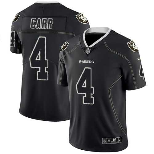 Nike Oakland Raiders #4 Derek Carr Lights Out Black Men's Stitched NFL Limited Rush Jersey