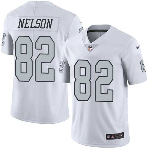 Nike Oakland Raiders #82 Jordy Nelson White Men's Stitched NFL Limited Rush Jersey