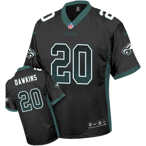 Nike Philadelphia Eagles #20 Brian Dawkins Black Alternate Men's Stitched NFL Elite Drift Fashion Jersey
