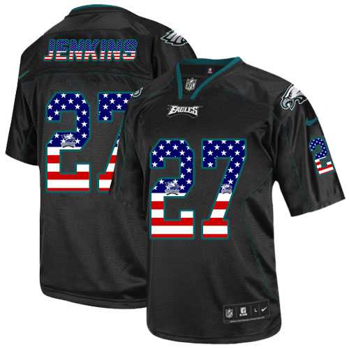 Nike Philadelphia Eagles #27 Malcolm Jenkins Black Men's Stitched NFL Elite USA Flag Fashion Jersey