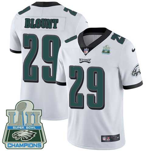 Nike Philadelphia Eagles #29 LeGarrette Blount White Super Bowl LII Champions Men's Stitched NFL Vapor Untouchable Limited Jersey