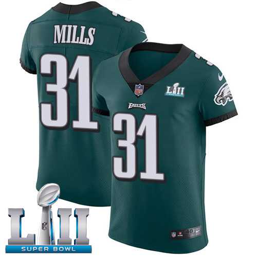 Nike Philadelphia Eagles #31 Jalen Mills Midnight Green Team Color Super Bowl LII Men's Stitched NFL Vapor Untouchable Elite Jersey