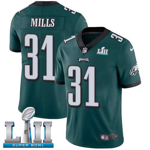 Nike Philadelphia Eagles #31 Jalen Mills Midnight Green Team Color Super Bowl LII Men's Stitched NFL Vapor Untouchable Limited Jersey