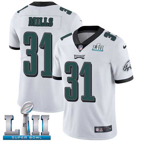 Nike Philadelphia Eagles #31 Jalen Mills White Super Bowl LII Men's Stitched NFL Vapor Untouchable Limited Jersey