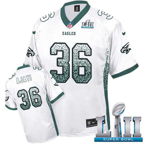 Nike Philadelphia Eagles #36 Jay Ajayi White Super Bowl LII Men's Stitched NFL Elite Drift Fashion Jersey