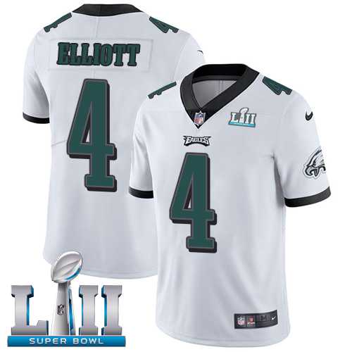 Nike Philadelphia Eagles #4 Jake Elliott White Super Bowl LII Men's Stitched NFL Vapor Untouchable Limited Jersey