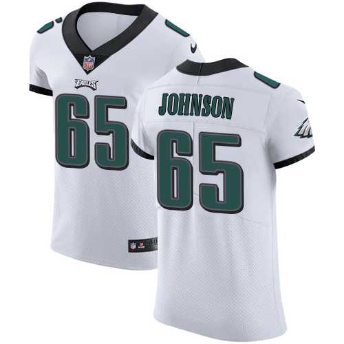 Nike Philadelphia Eagles #65 Lane Johnson White Men's Stitched NFL Vapor Untouchable Elite Jersey